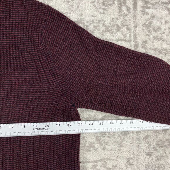 Banana Republic Sweater Italian Yarn Wool Crew Neck Red Raglan Mens Size Large - Picture 4 of 5